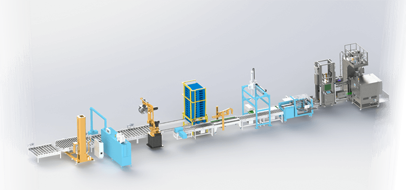 10全自動包裝裝箱碼垛線